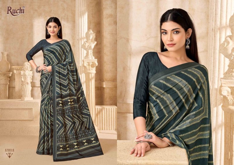 Vedanta Silk 54 By Ruchi Silk Crepe Printed Saree